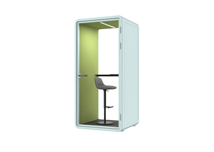 Office pods model S-1 person booth multiple interior colors available acoustic pods with steel panel tempered glass