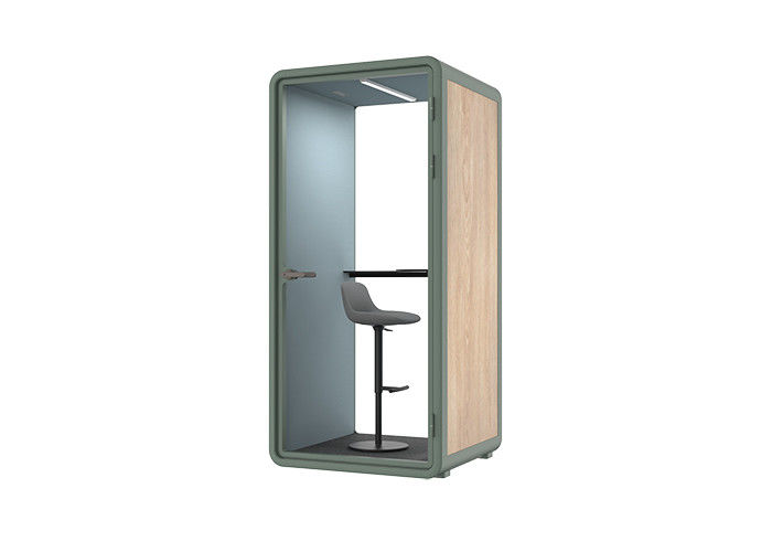 S Office Phone Booth For Calling Room Silent Cabin 1 Meter Square With Desk Chair Aluminum Steel Panel Fast Installation