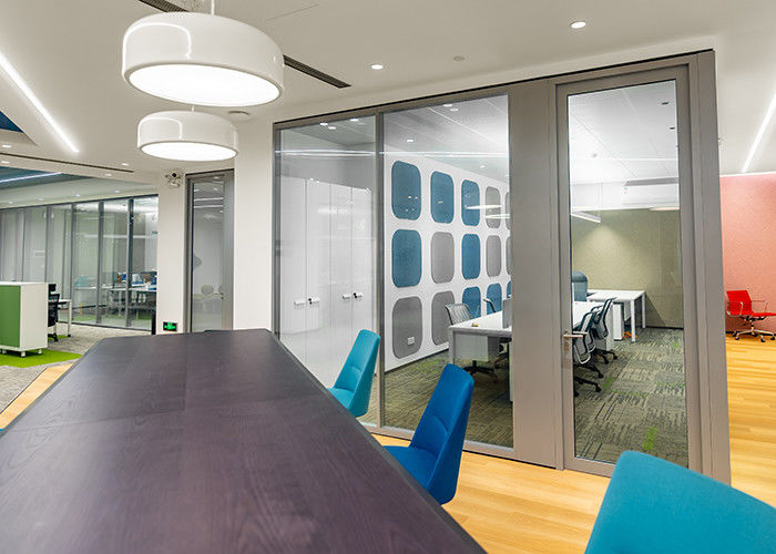 108 Series Framed Glass Partition Features High-transparency Tempered Glass Panels Within A Sleek Aluminum Frame
