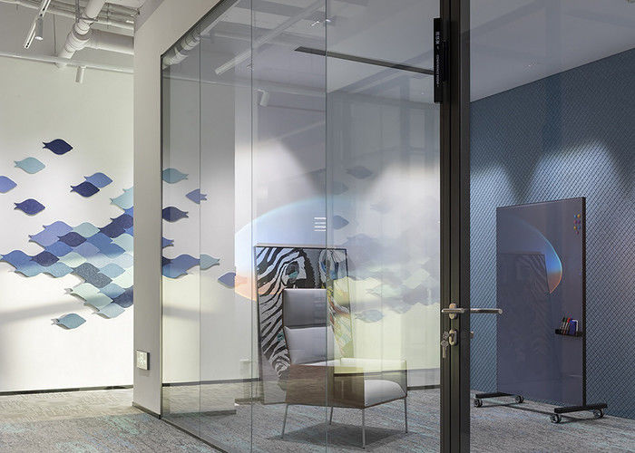 Divider Aluminum Tempered Glass Office Partition Wall Commercial Interior