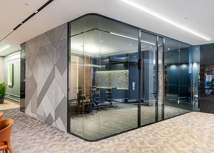 Premium Soundproof Design Frameless Double Glass Office Partition Walls