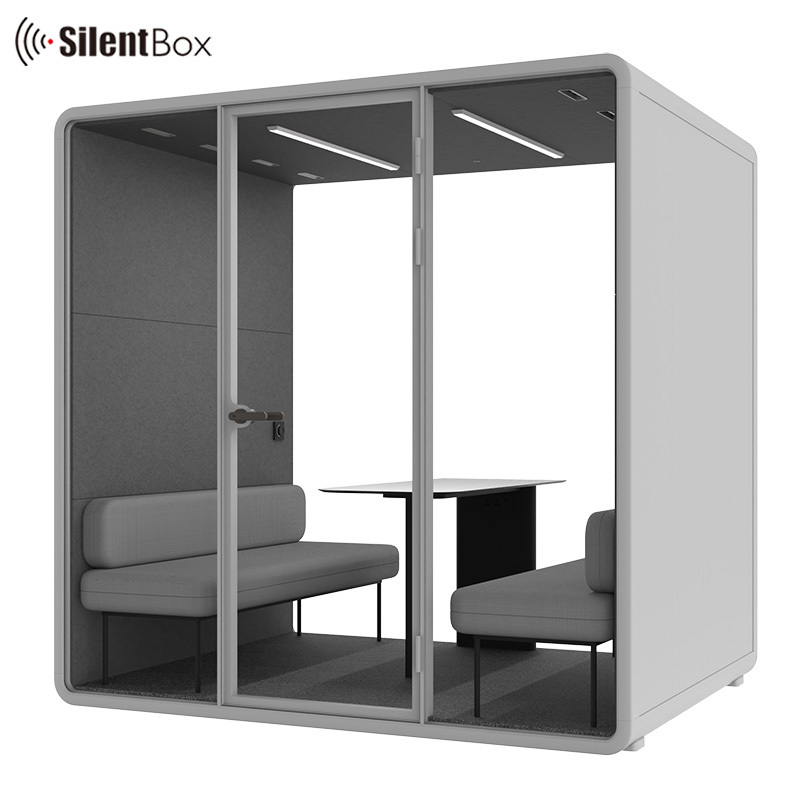 Portable Modular Office Pod with 4000K Natural Light and 4 Person Capacity for Modern Workspaces